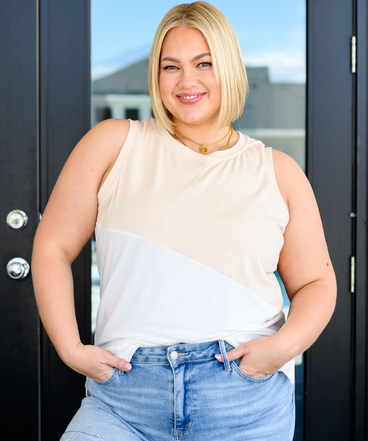 Steady Increase Color Block Sleeveless Top
