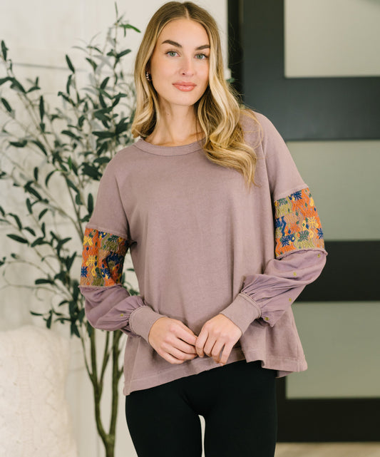Subtle Breeze Floral Pullover Top