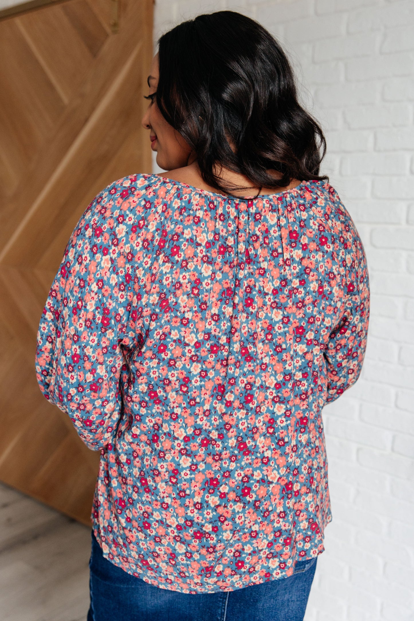 Sunday Brunch Blouse | Denim Floral