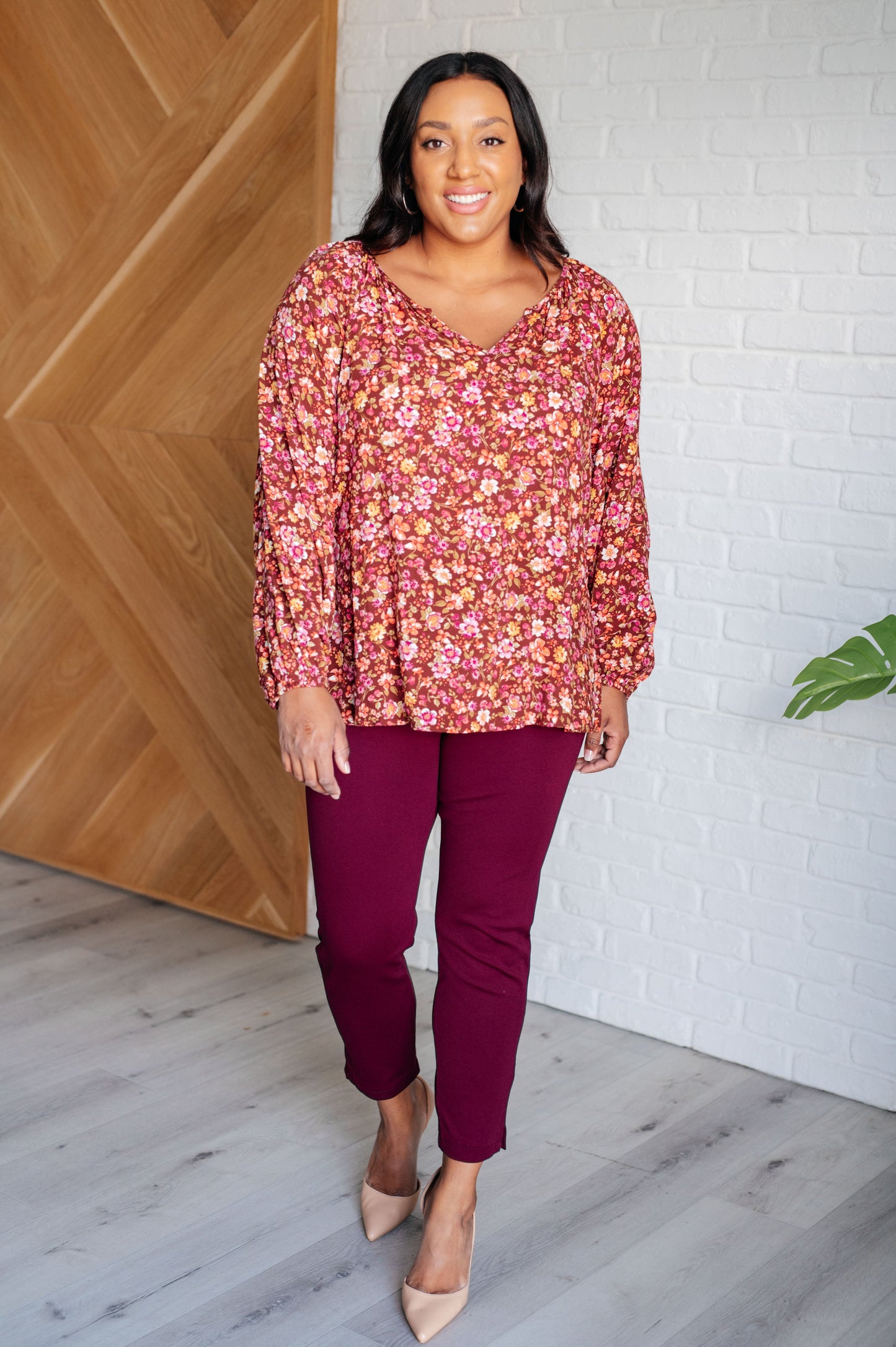 Sunday Brunch Blouse | Rust Floral