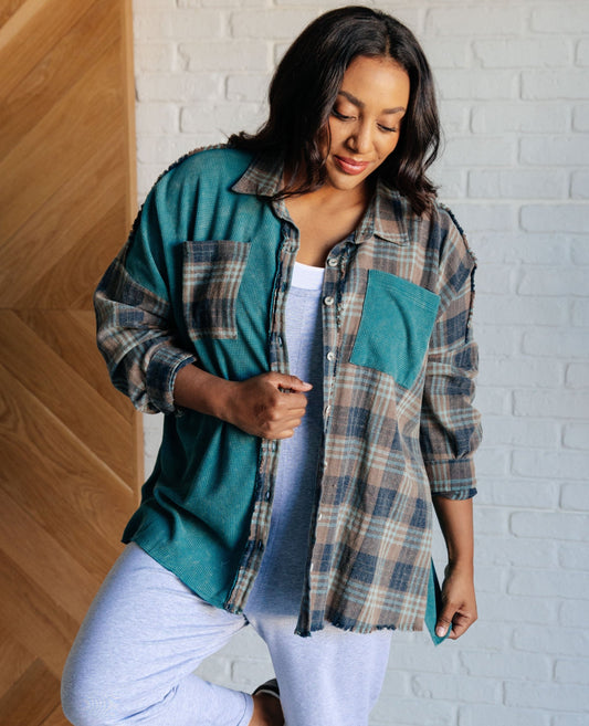 Tied for Time Thermal Plaid Top