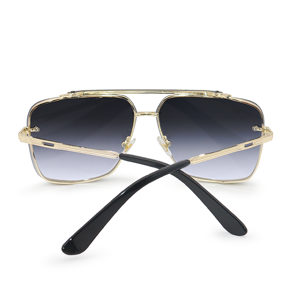 Bella Oversized Squared Aviator Sunglasses | Midnight Gold