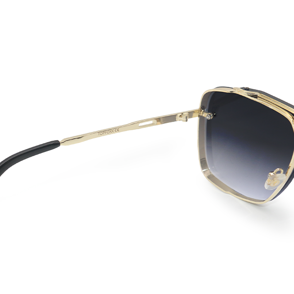 Bella Oversized Squared Aviator Sunglasses | Midnight Gold