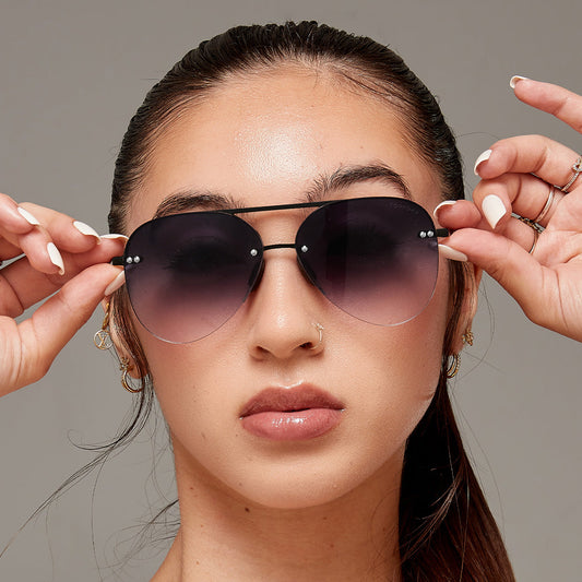 Megan Aviator Sunglasses | Faded Black