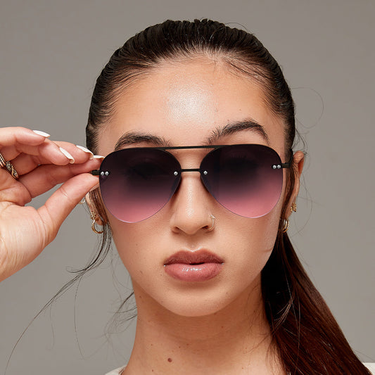 Megan Aviator Sunglasses | Faded Purple Pink