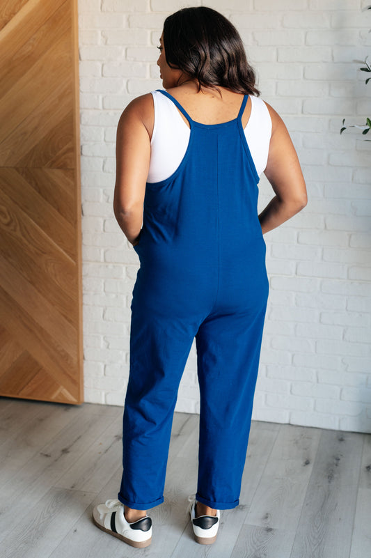 Totally Me Spaghetti Strap Jumpsuit | Light Navy