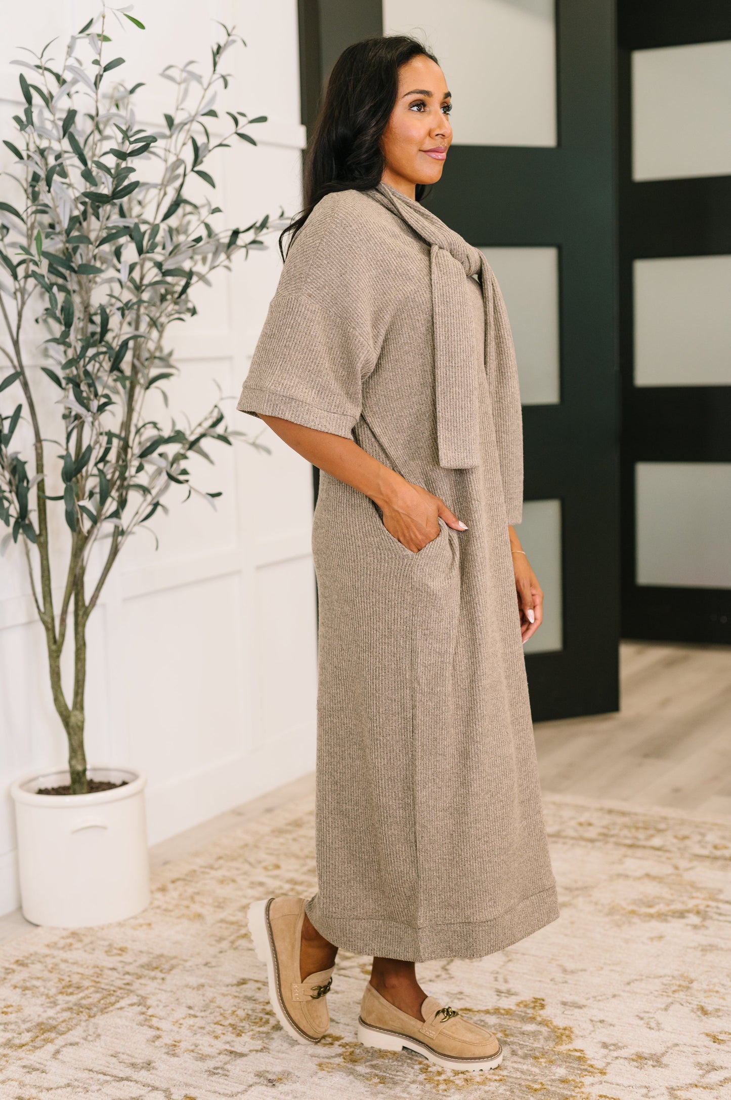 Travel Envy Ribbed Dress | Light Coco