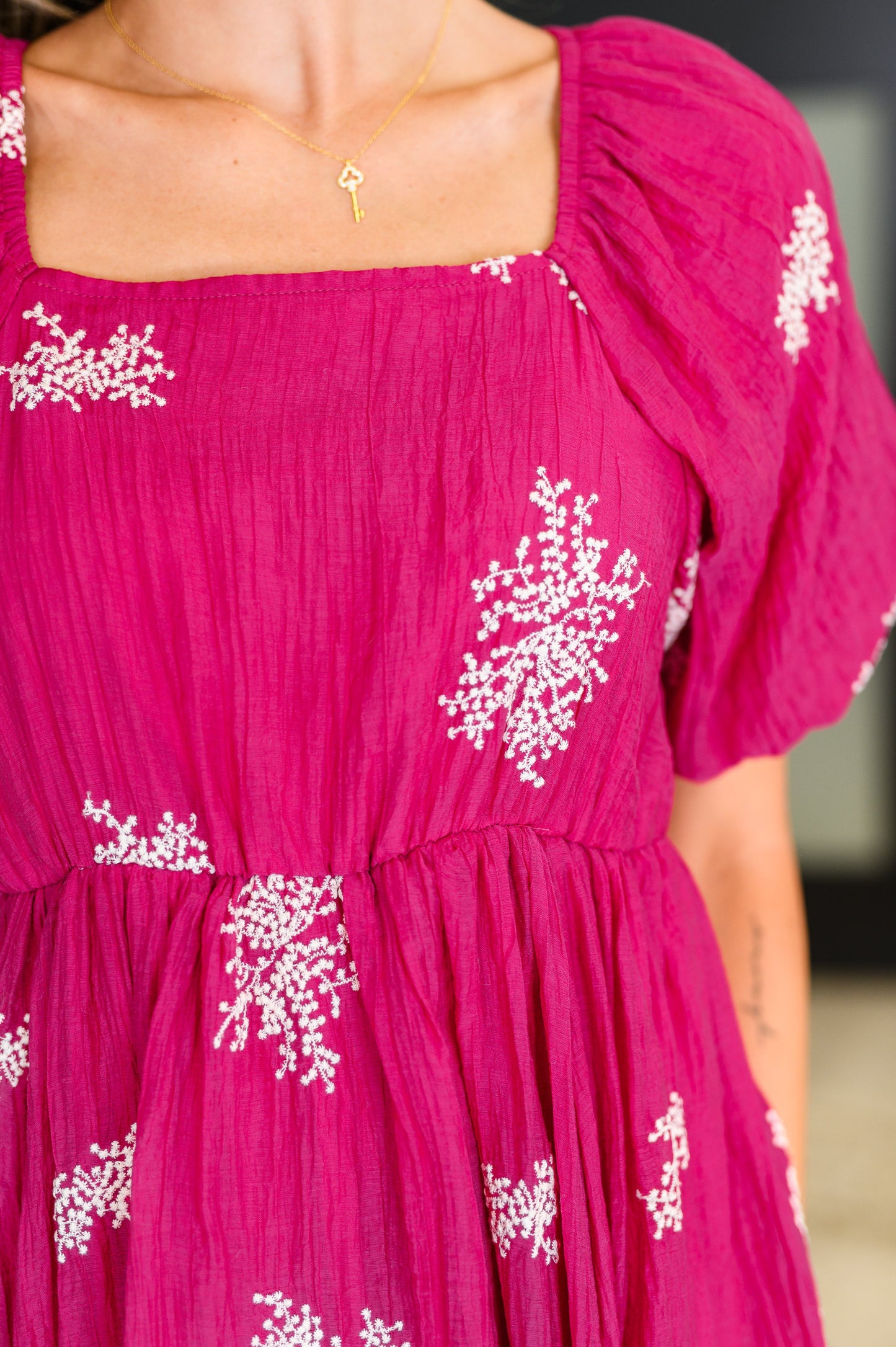 Twirl in Bloom Dress | Hot Pink