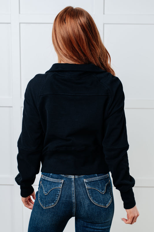Under Her Spell Half-Zip Pullover | Black