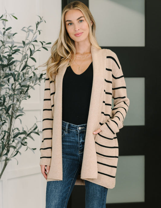 Under Wraps Striped Cardigan
