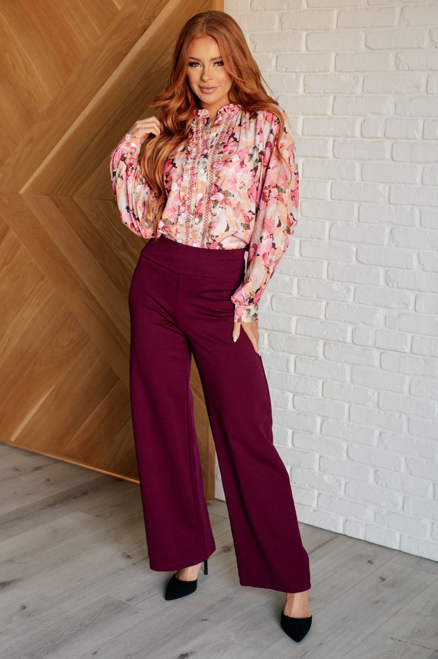 Magic Wide Leg Pants | Wine