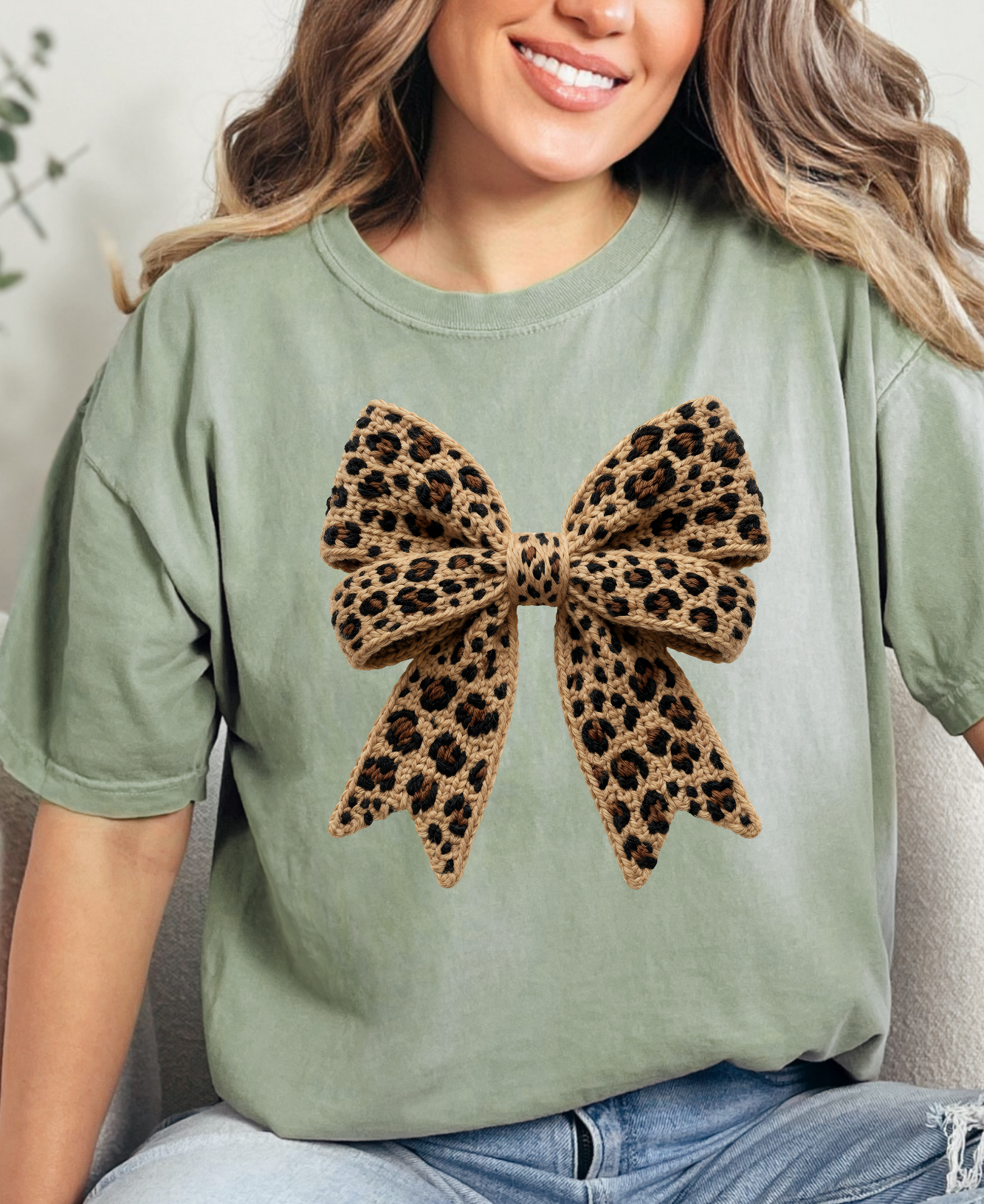 Leopard Bow Graphic Tee
