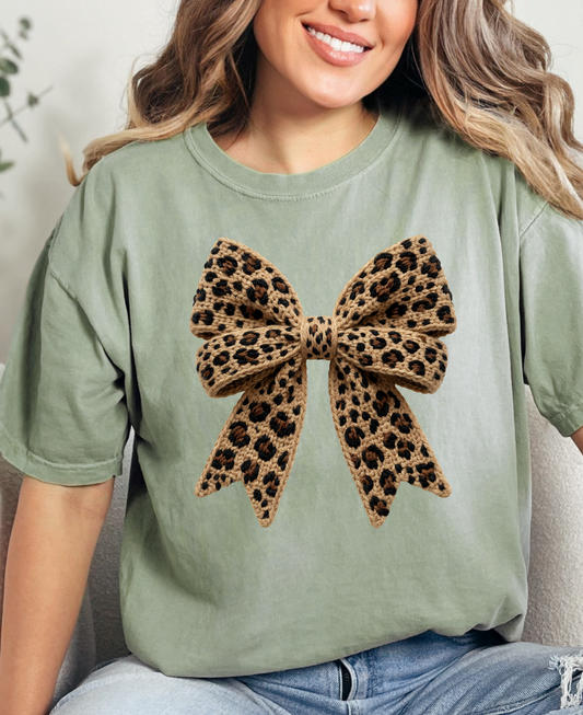 Leopard Bow Graphic Tee