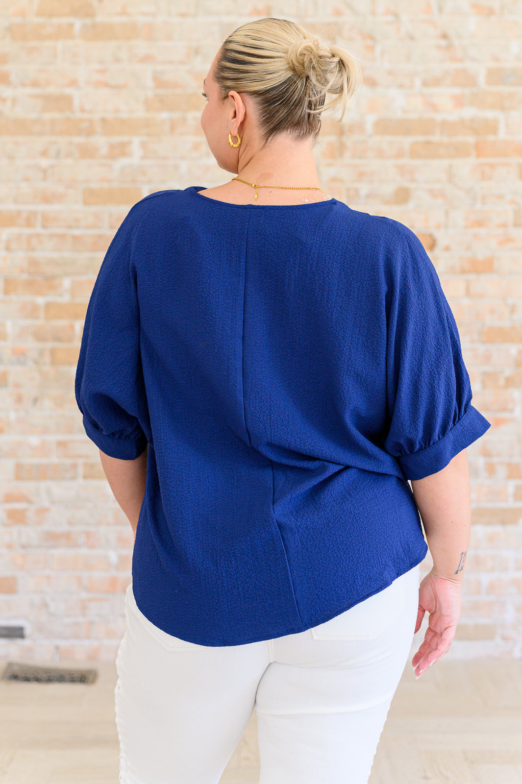 Up For Anything V-Neck Blouse | Navy