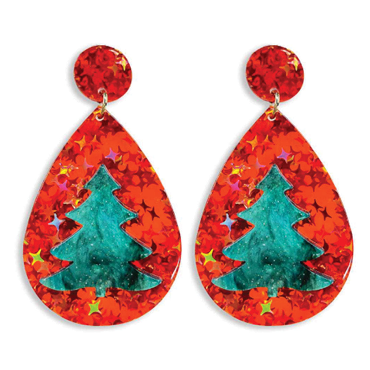 Glitter Tree Earrings