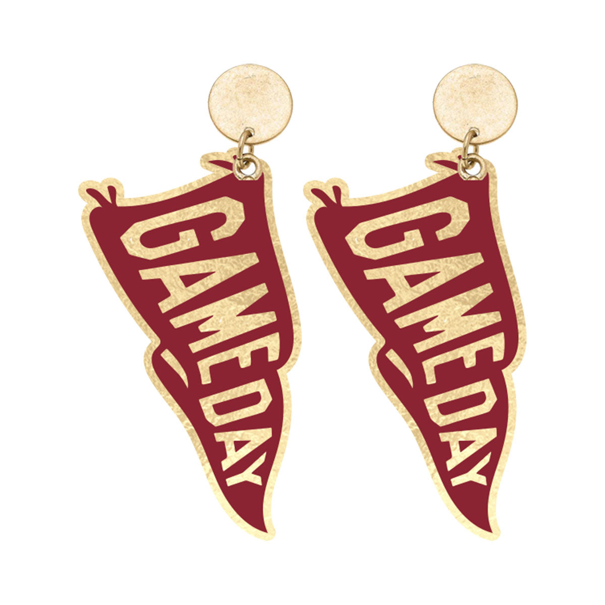 Game Day Pennant Earrings | Garnet