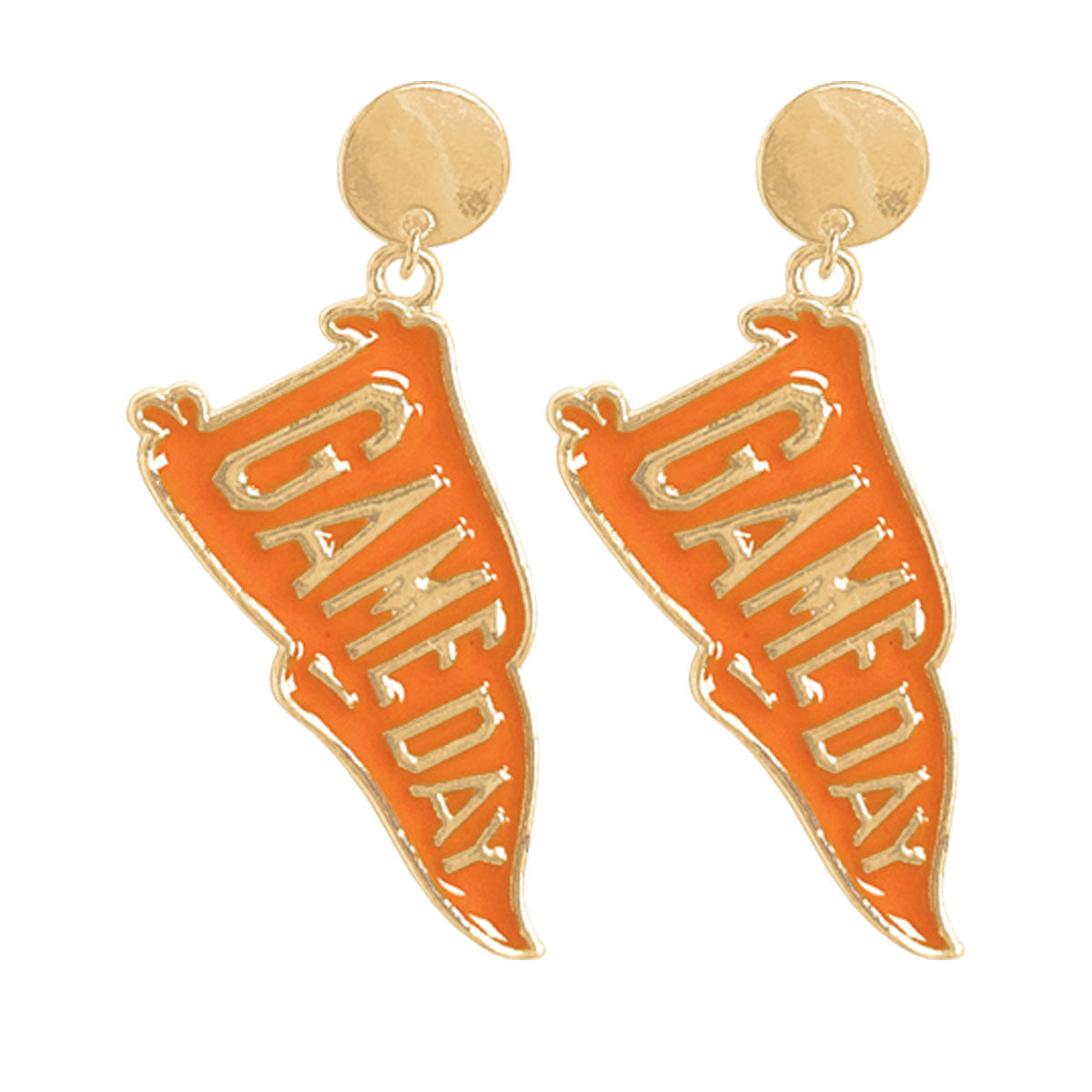 Game Day Pennant Earrings | Orange