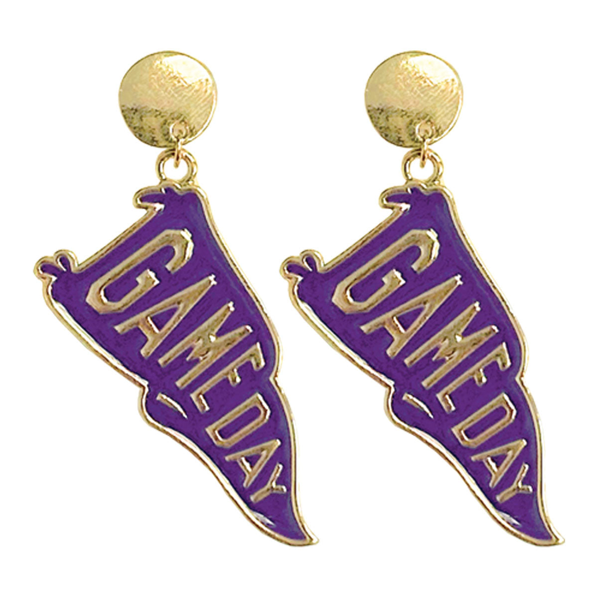 Game Day Pennant Earrings | Purple