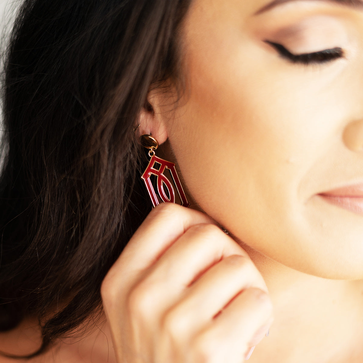 Trellis Earrings | Garnet