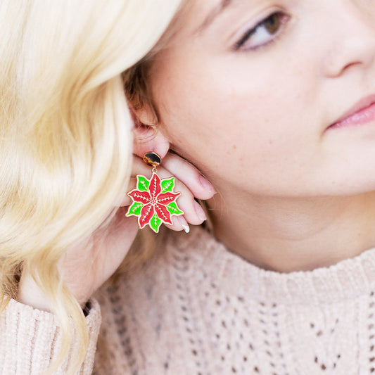 Poinsettia Earrings