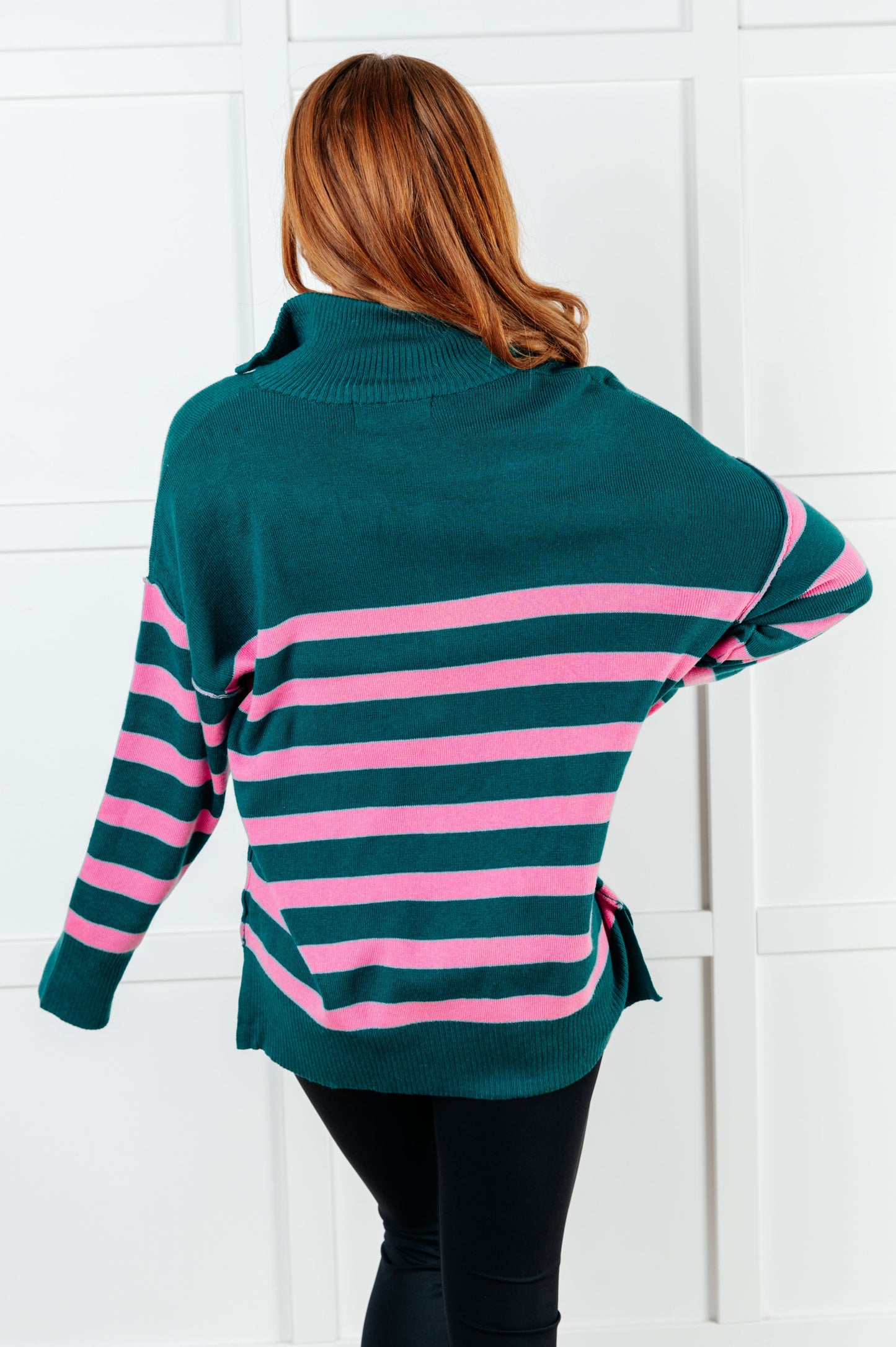 Well Situated Striped Sweater | Green & Pink