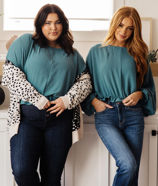 Winging It Ruffle Top | Teal