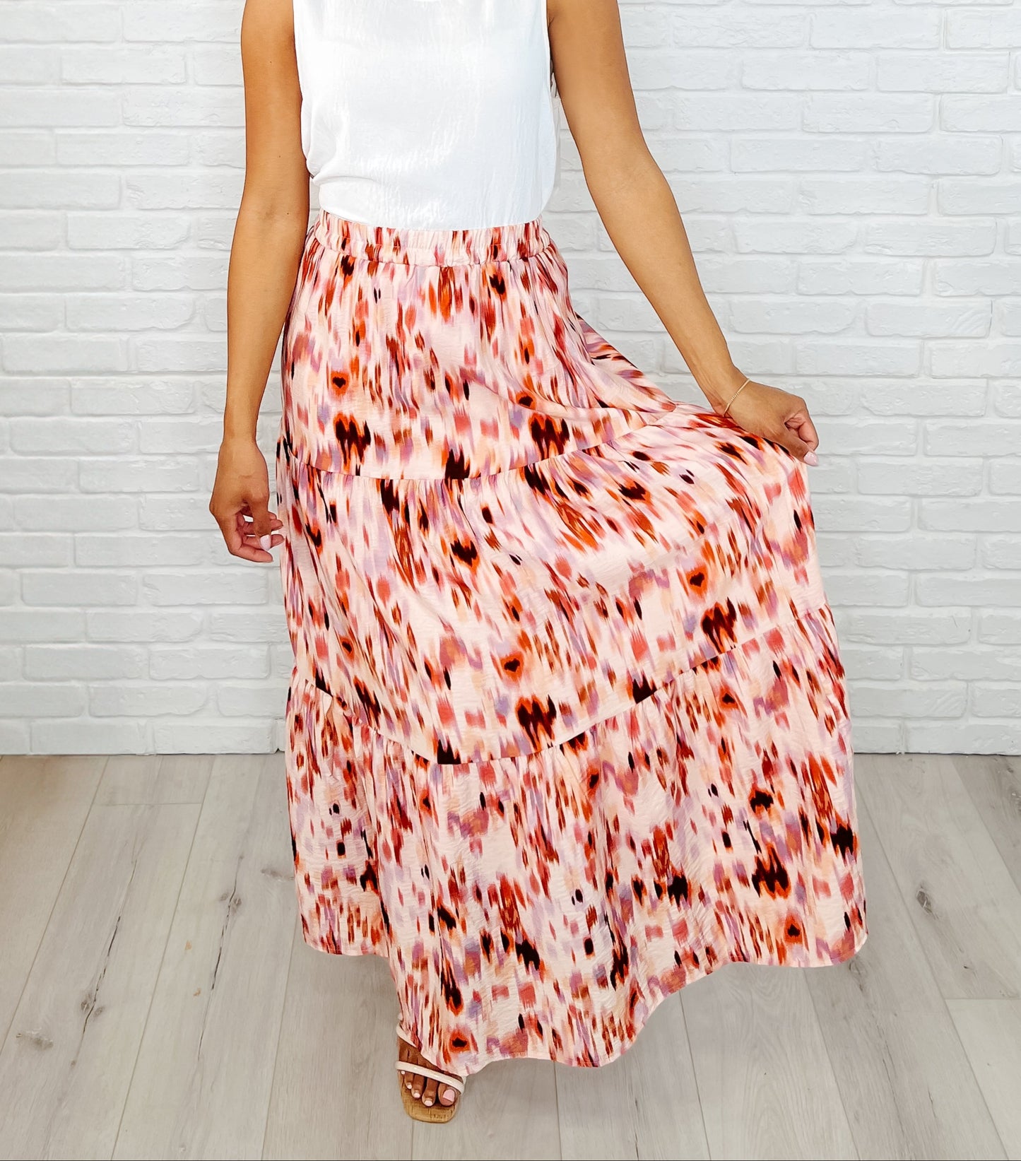Words Fail Me Watercolor Maxi Skirt