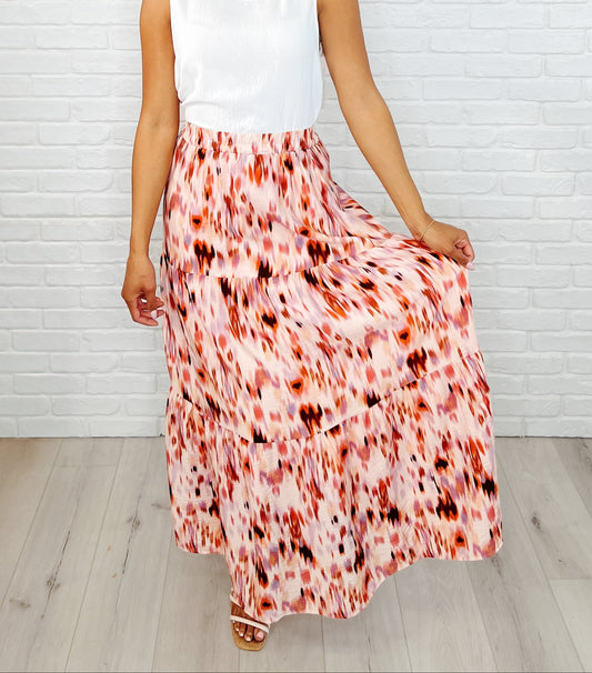 Words Fail Me Watercolor Maxi Skirt