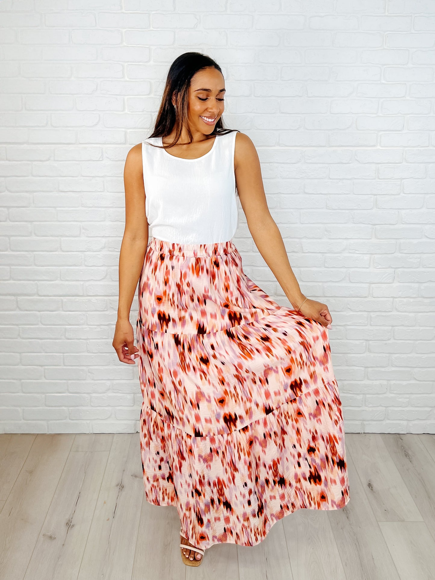 Words Fail Me Watercolor Maxi Skirt