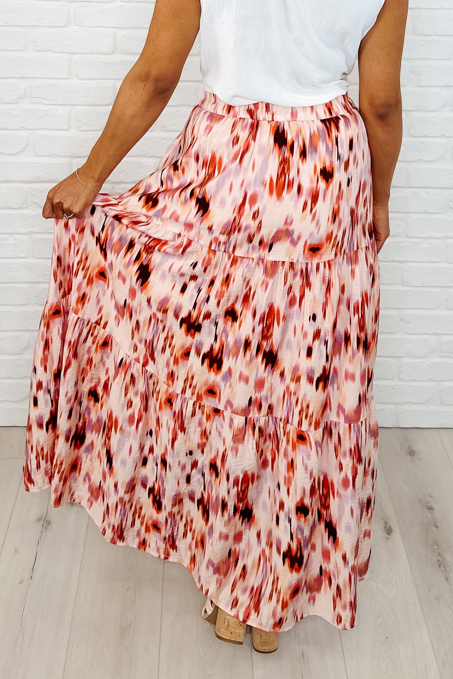 Words Fail Me Watercolor Maxi Skirt