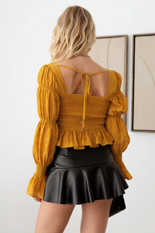 Boho Smocked Peplum Top