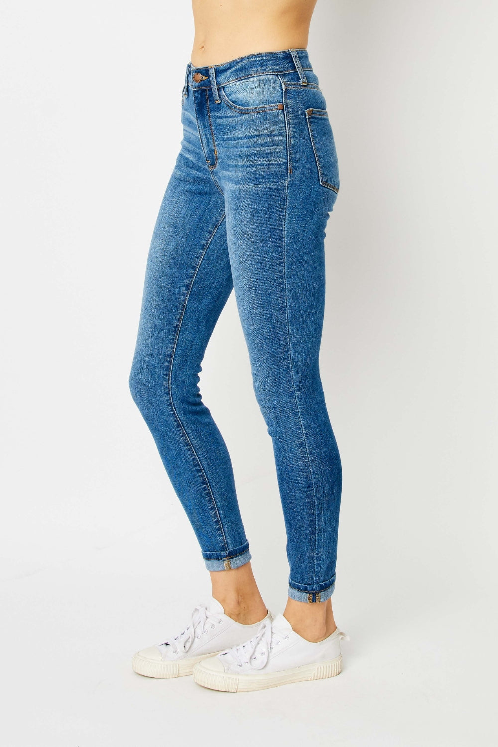 Paulina Cuffed Hem Skinny Jeans | Judy Blue