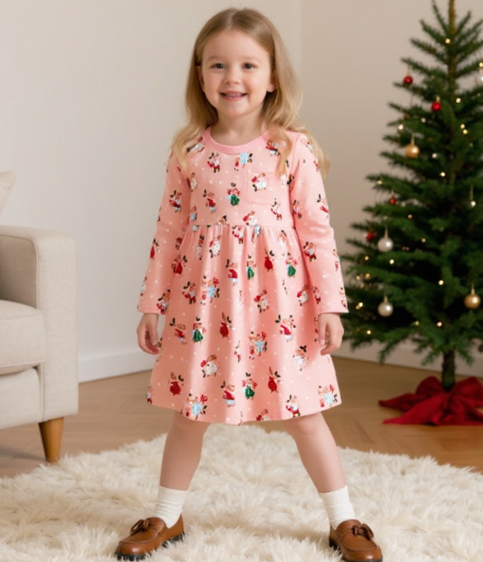 Pink Christmas Dress | Kid's