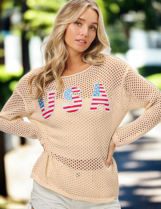 USA Embroidered Cover-Up