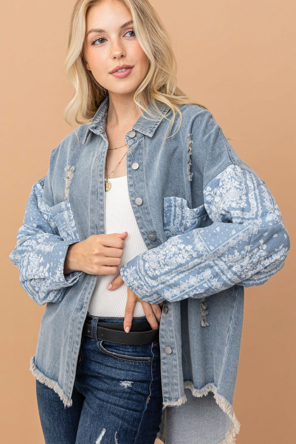 Paisley Quilted Denim Jacket