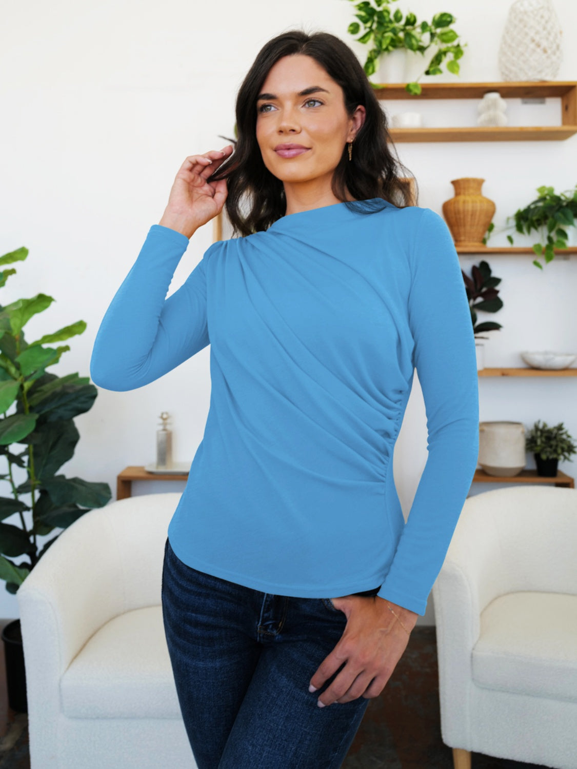 Promise Ruched Long Sleeve Top | Multiple Colors