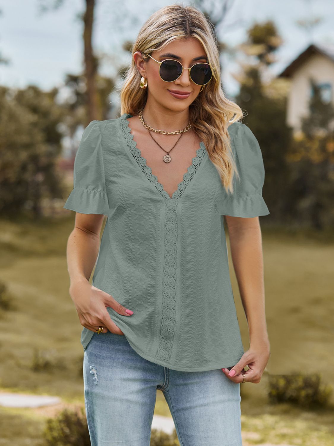 Leah Lace Blouse | Multiple Colors