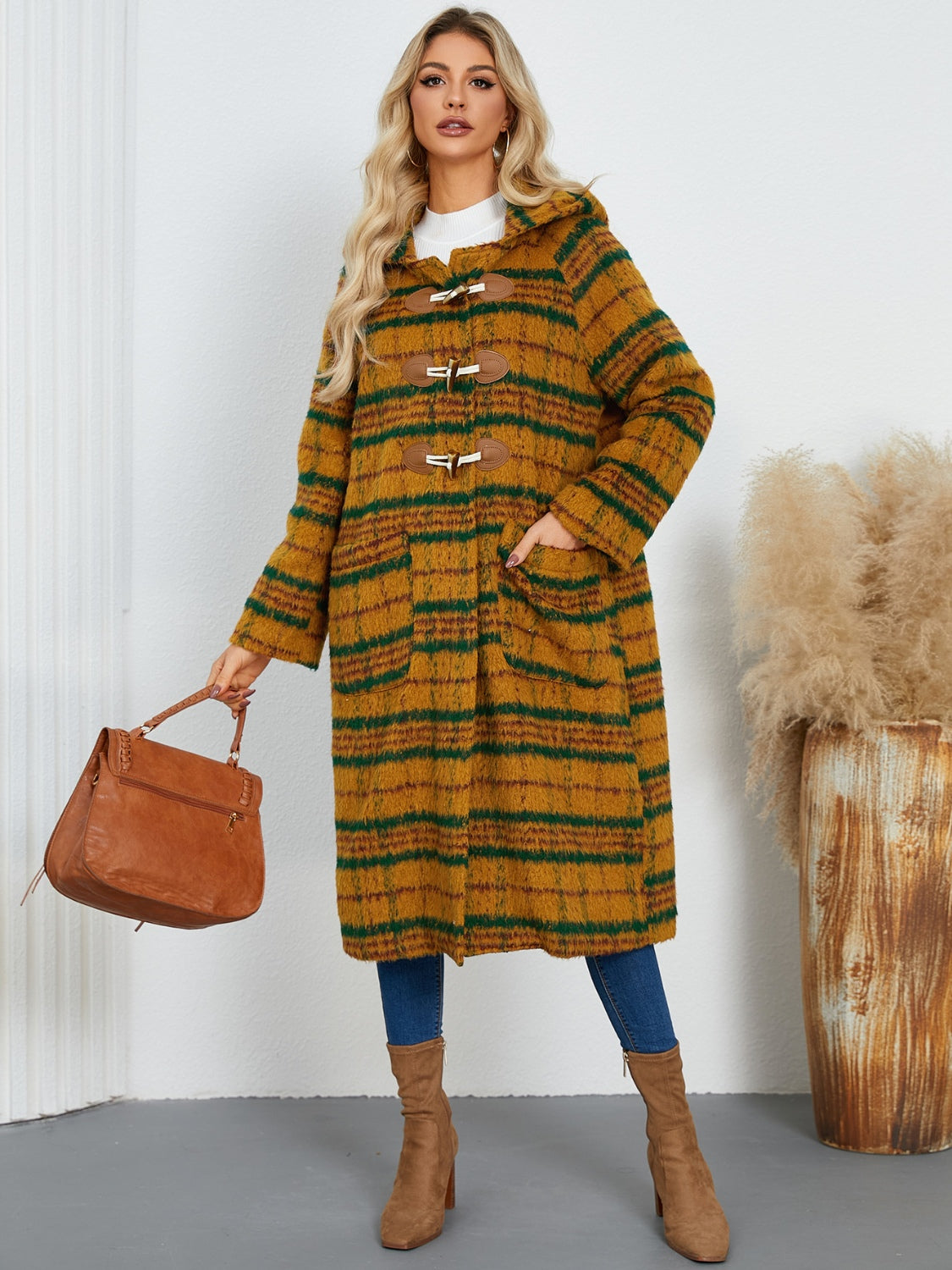 Ana Plaid Hooded Coat