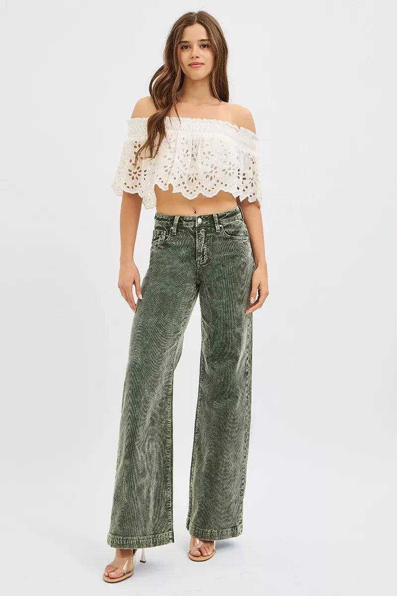 Allie High-Rise Wide Leg Corduroy Jeans | Risen
