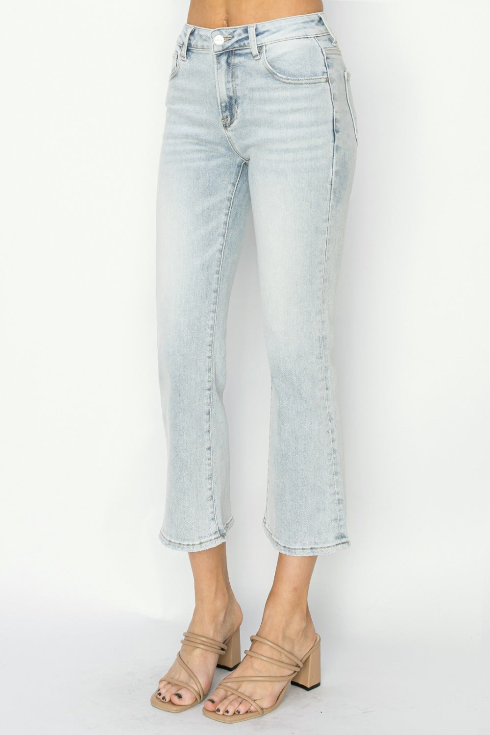 Hailey Mid-Rise Cropped Flare Jeans | Risen