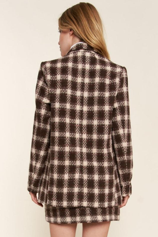 Amyra Plaid Brushed Blazer