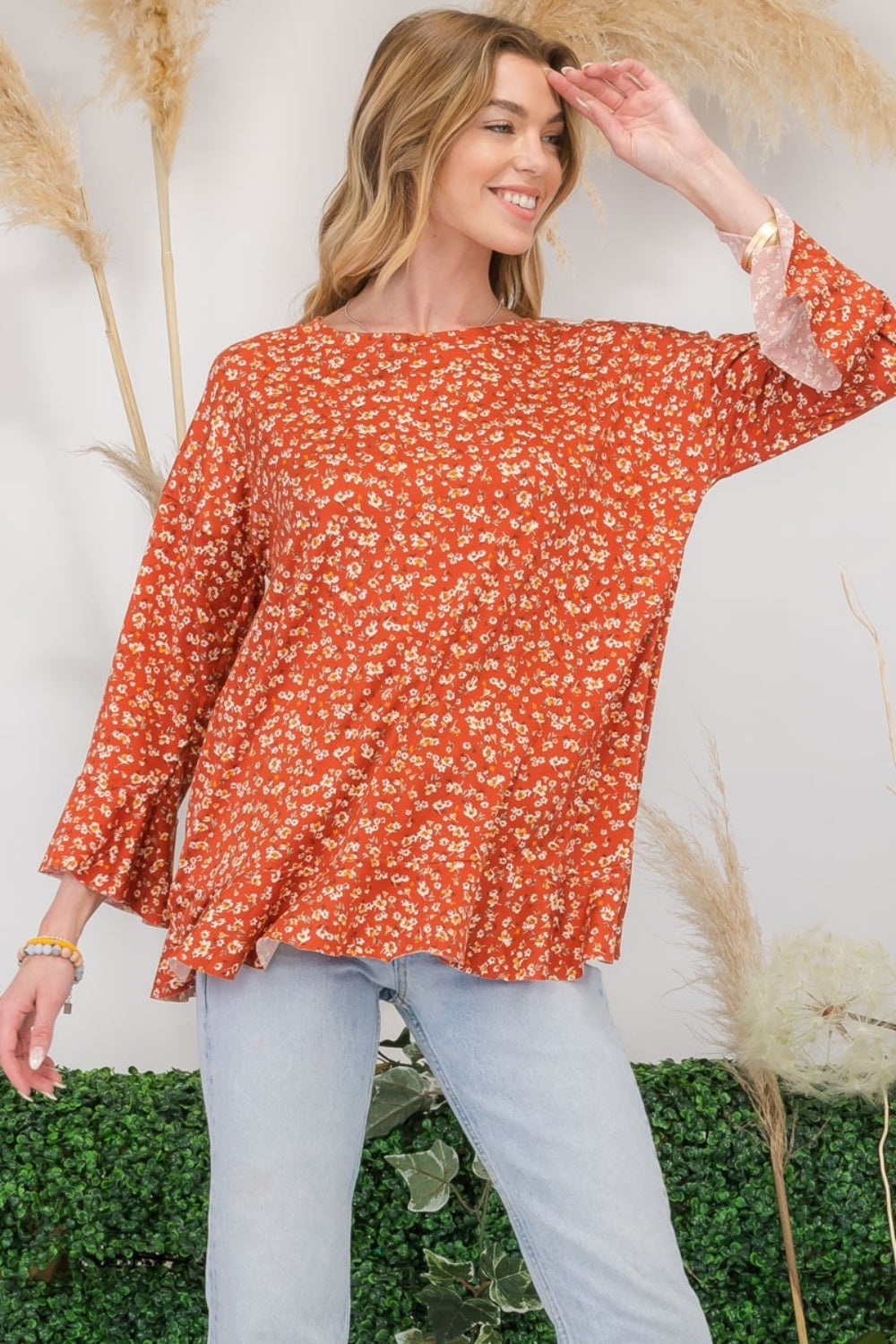 Kairi Floral Ruffle Top