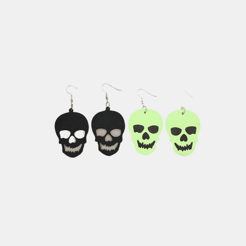 Skull Dangle Earrings Set