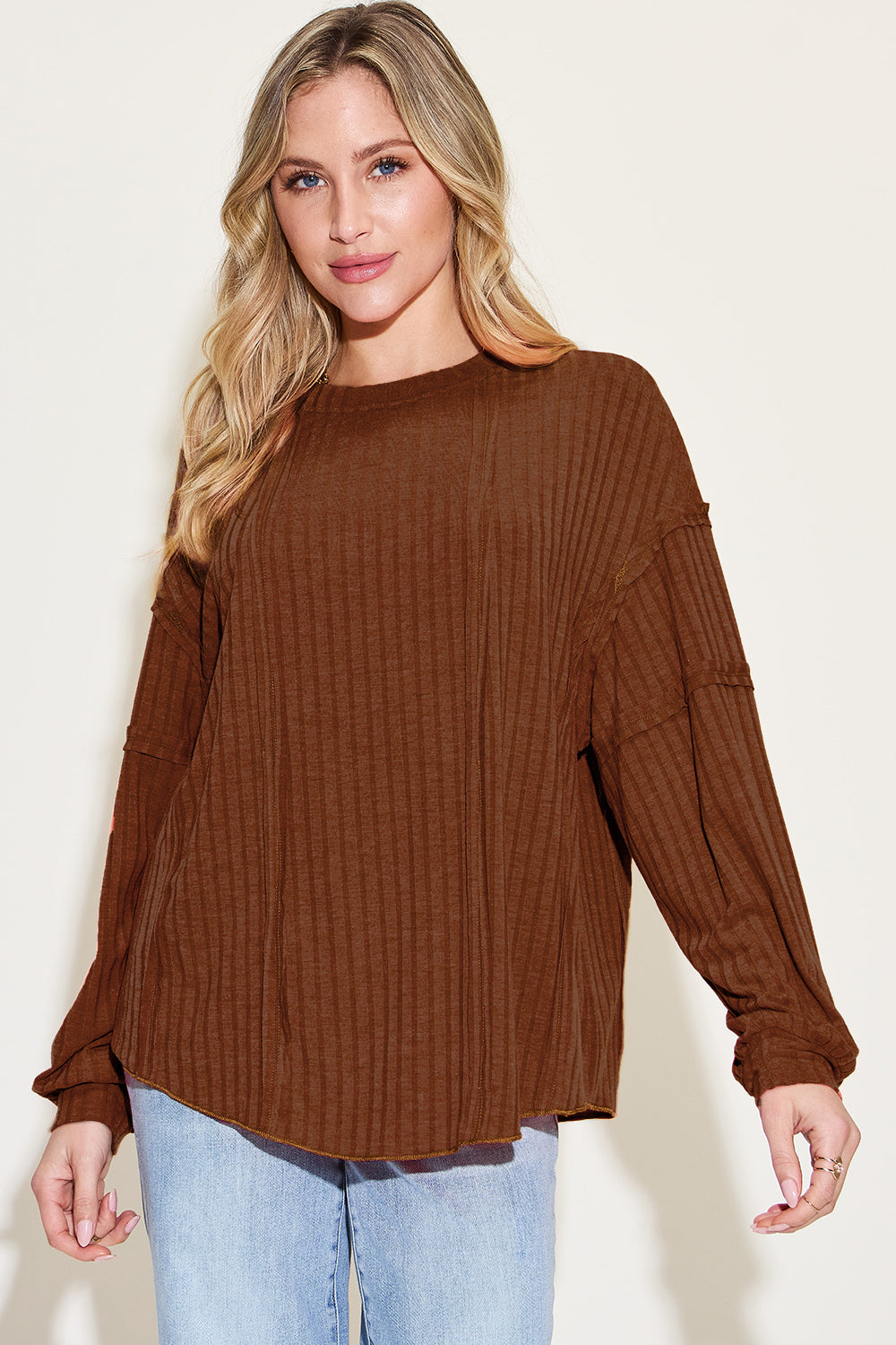 Ribbed Long Sleeve Top | Multiple Colors