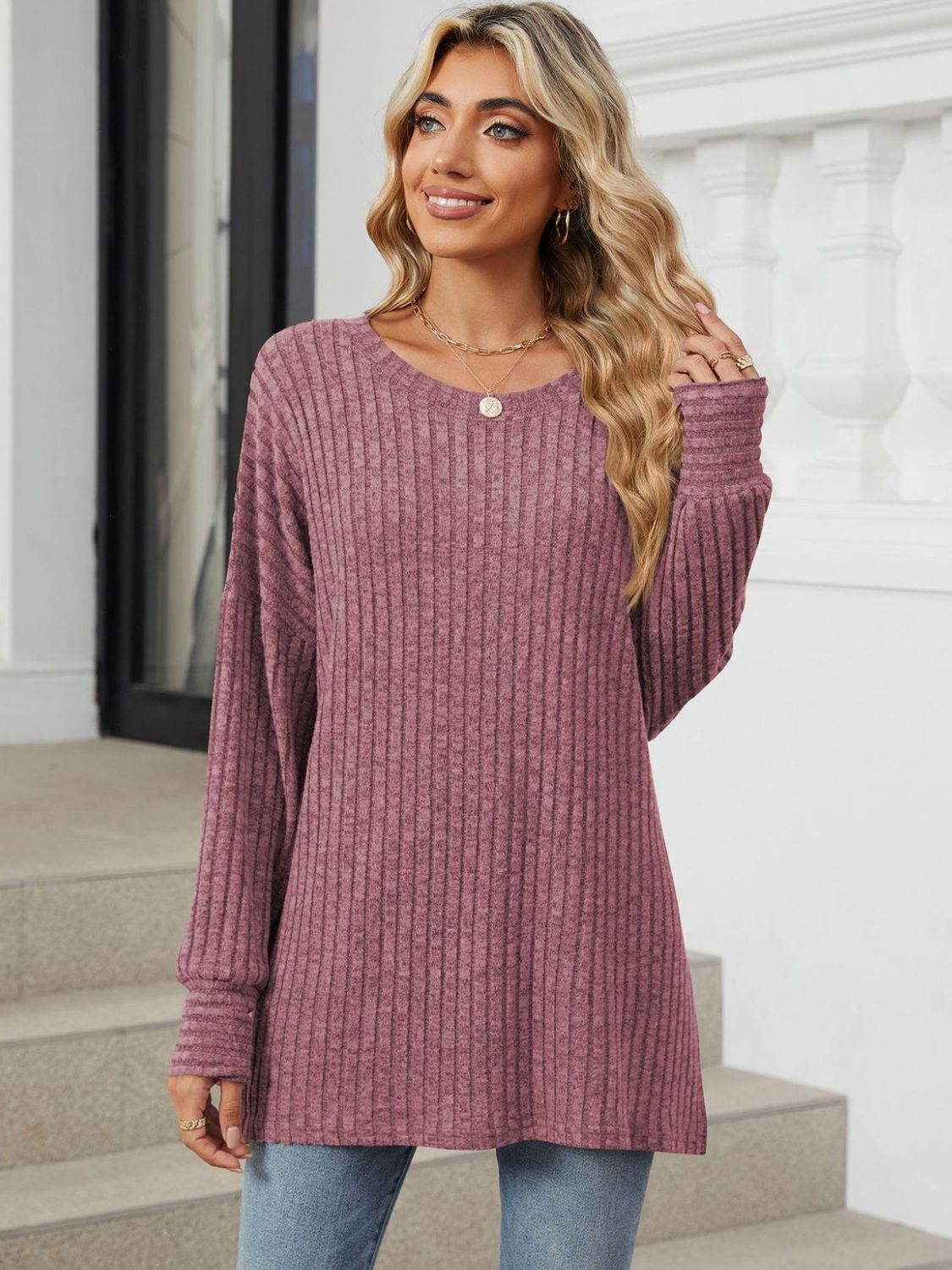 Arlet Ribbed  Long Sleeve Top