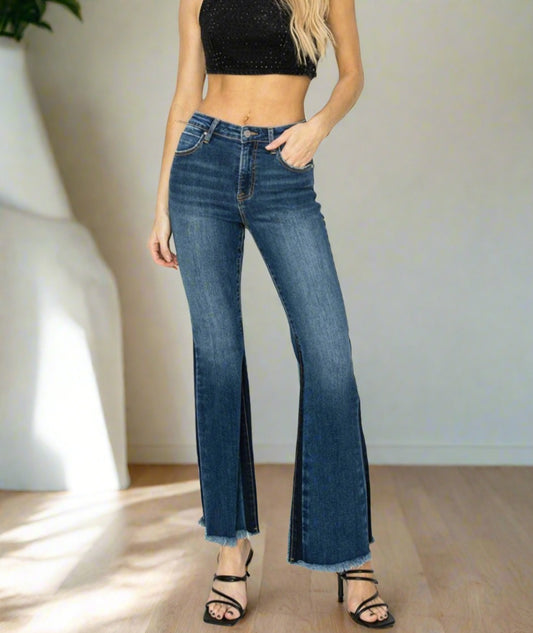 Sariyah High-Rise Slit Flare Jeans | Risen