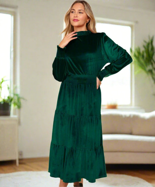 Nori Smocked Velvet Dress