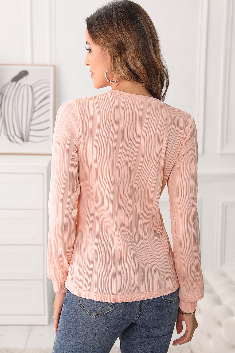 Lylah Textured Long Sleeve Blouse | Multiple Colors