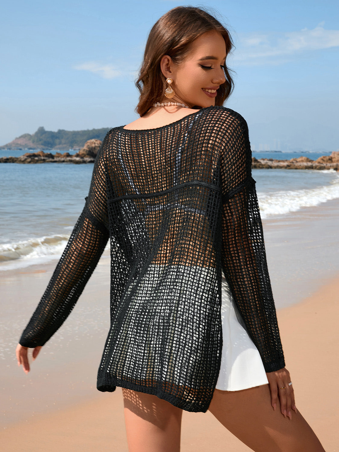 Openwork Boat Neck Cover-Up | Multiple Colors