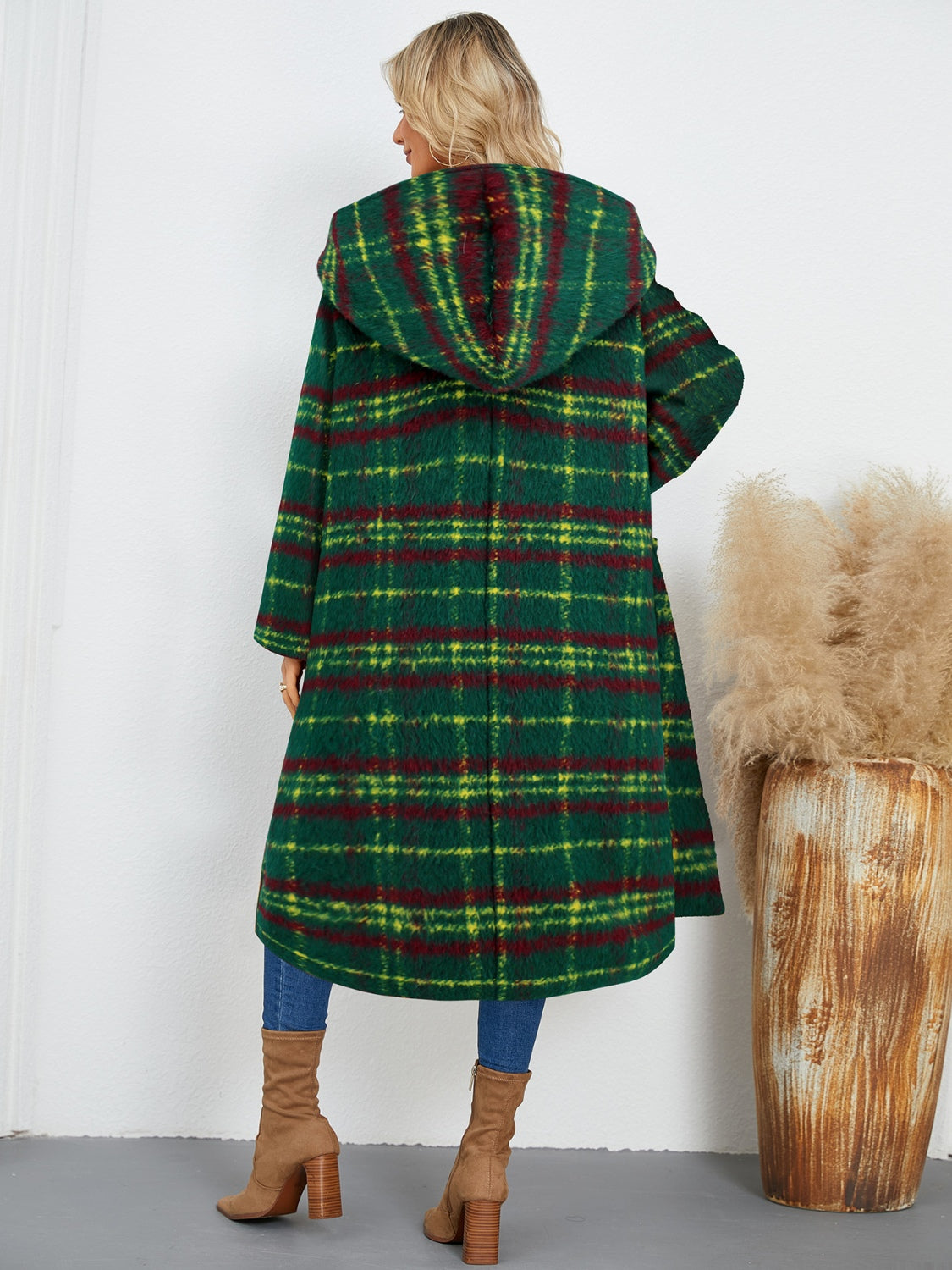 Ana Plaid Hooded Coat